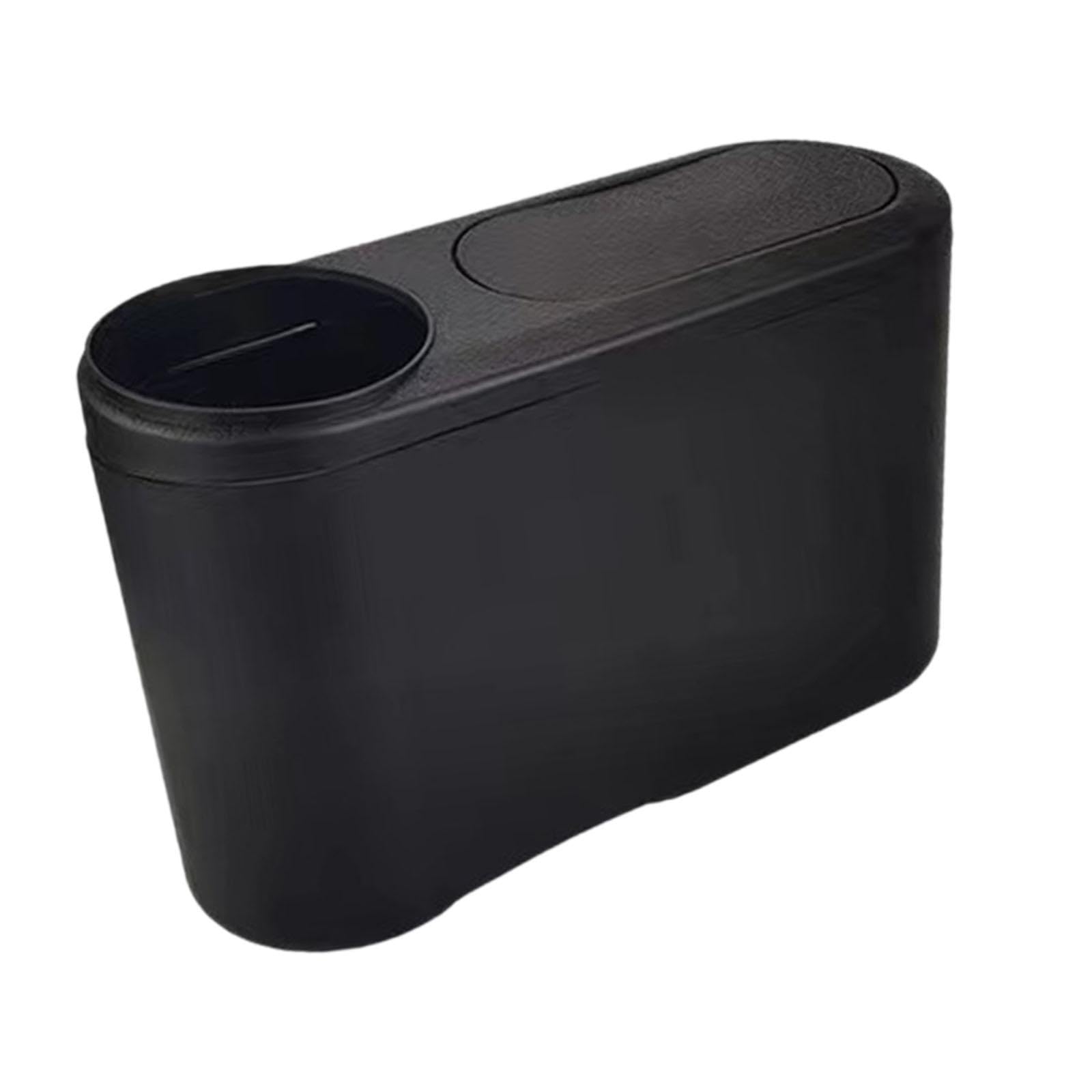 TRENDYNEST Generic Car Trash Can Small Portable Multipurpose with Lid Vehicle Trash Bin with Cup Holder