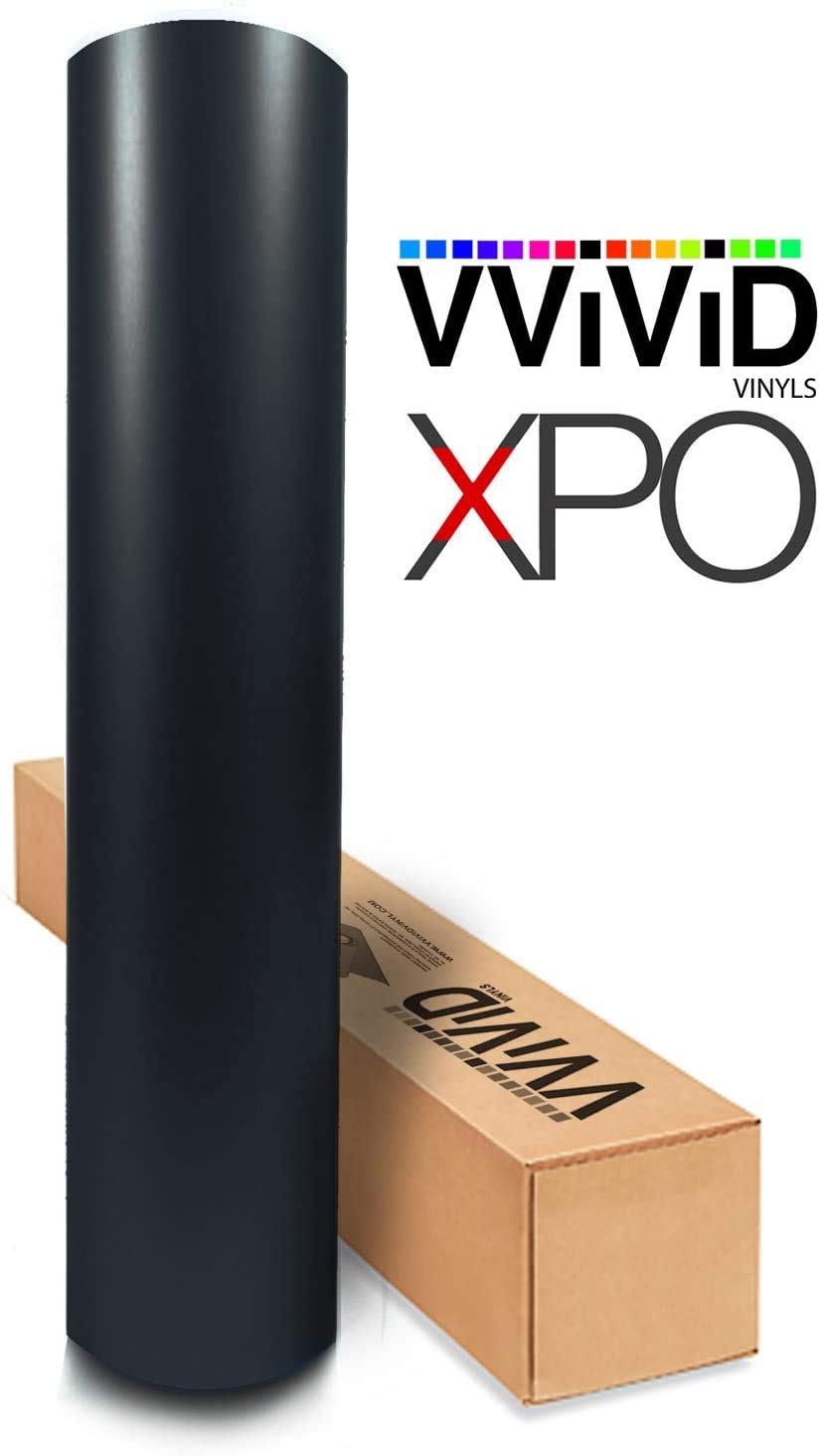 Black Matte Car Wrap Vinyl Roll With Air Release 3Mil-Vvivid8 (23Ft X 5Ft)