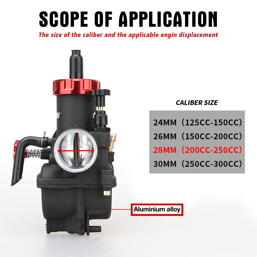 Nibbi Carburetor Pe28,Fit 200Cc 250Cc Motorcycle Engine With Carb Jets - For Dirt Pit Bike Mini Bike Motocross Gy6