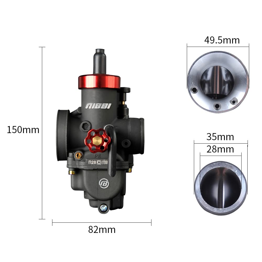 Nibbi Carburetor Pe28,Fit 200Cc 250Cc Motorcycle Engine With Carb Jets - For Dirt Pit Bike Mini Bike Motocross Gy6