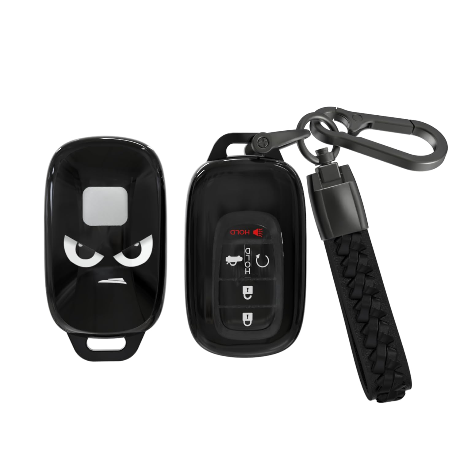 ACEBOY for Honda Key Fob Cover, Soft TPU Cover with Leather Keychain Compatible with Accord Civic CRV Pilot HR-V Odyssey Fit Rid