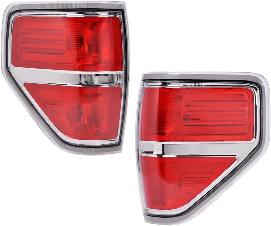 PIT66 Tail Lights,Compatible with Ford F150 2009 2010 2011 2012 2013 2014 Rear Brake Lamps Assembly Left&Right Red Lens
