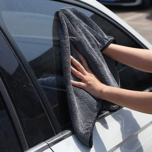 SOFTBATFY Microfiber Car Drying Towels - 16x16in, Grey, 3-Pack, Ideal for Water Removal in Shower and Bathroom