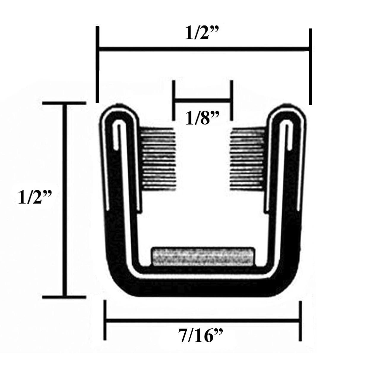 Automotive Felt Window Channel. 32.5' Long - 1/2' Wide - 1/2' Tall, Pair