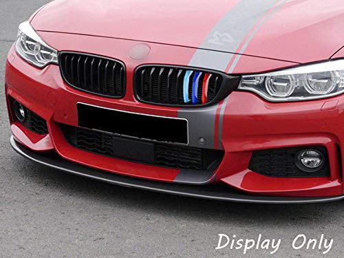 Xotic Tech M-Colored Tri Grille Insert Trims Strips, Front Center Kidney Grilles Compatible with BMW F32 F33 F36 4 Series M-Spor