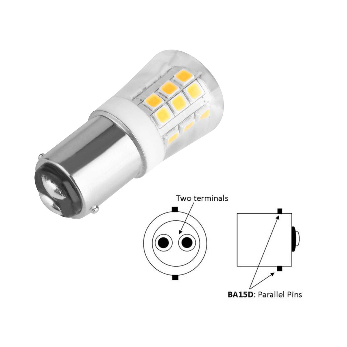 Jomitop Ba15D Two Contact Led Bulb S8 Bayonet Base 1076 1142 1176 Non-Dimmable 3W Waterproof Ac12V/Dc 10-24V Pack Of 4
