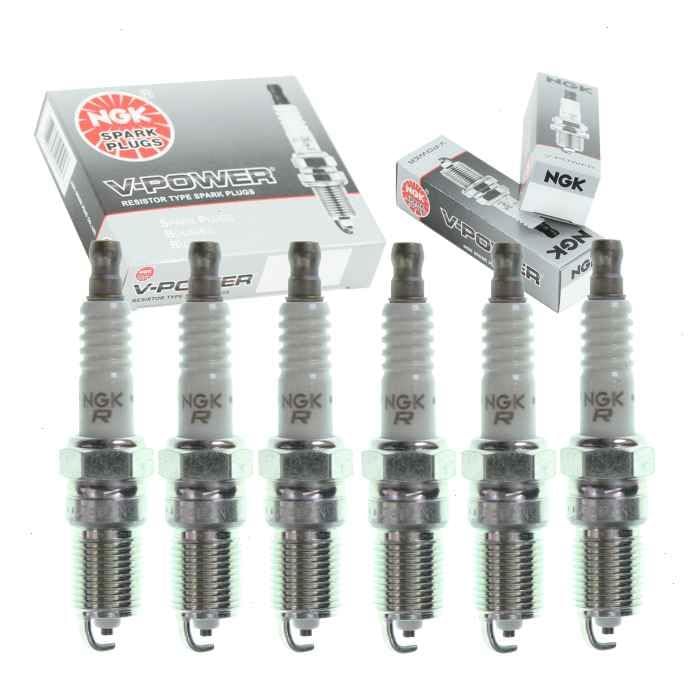 6 pc NGK V-Power Spark Plugs compatible with Ford F-150 4.2L V6 1997-2008