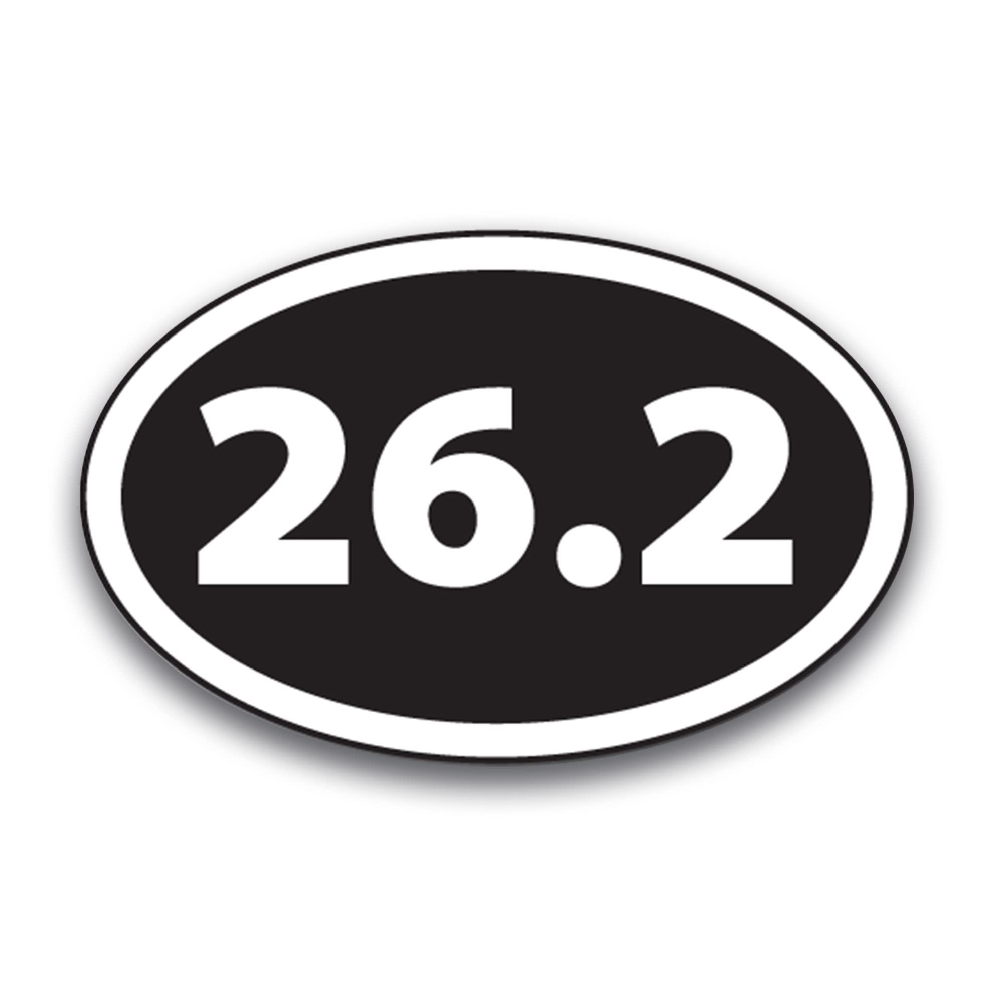 Magnet Me Up: 26.2 Marathon Inverted Black Oval Magnet Decal - 4X6 Inches, Heavy-Duty Automotive Magnet For Car, Truck, Suv & Ot