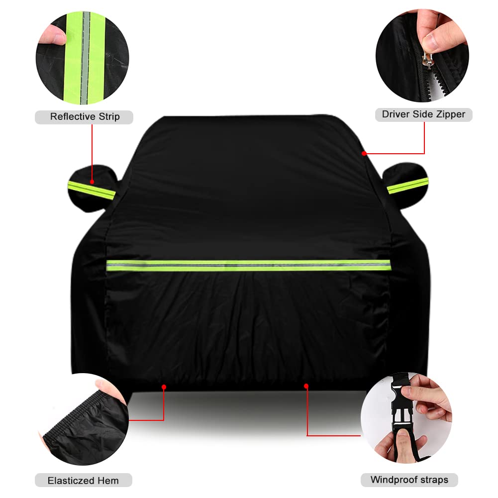 Waterproof Car Covers Replace For 2005-2023 Ford Fusion, 6 Layers All Weather Custom-Fit Car Cover With Zipper Door & Windproof