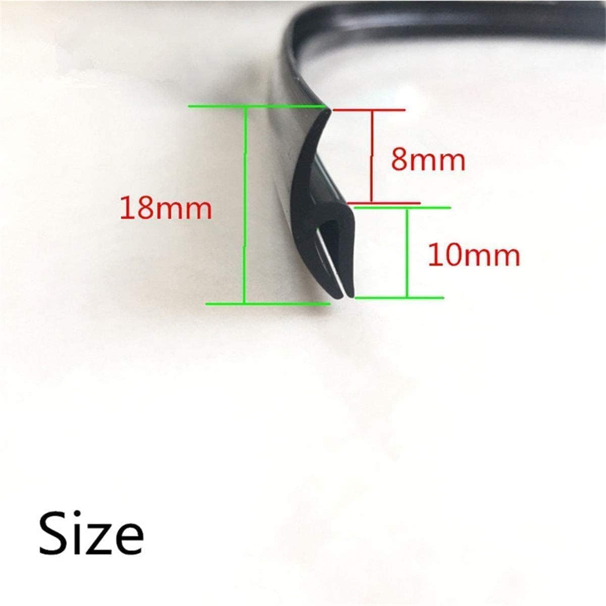 HERCHR Rubber Strip, 1.7M/ 5.6Ft Car Front Windshield Window Seal Strirp Moulding Trim, Black Rubber Seal Car Windshield Window