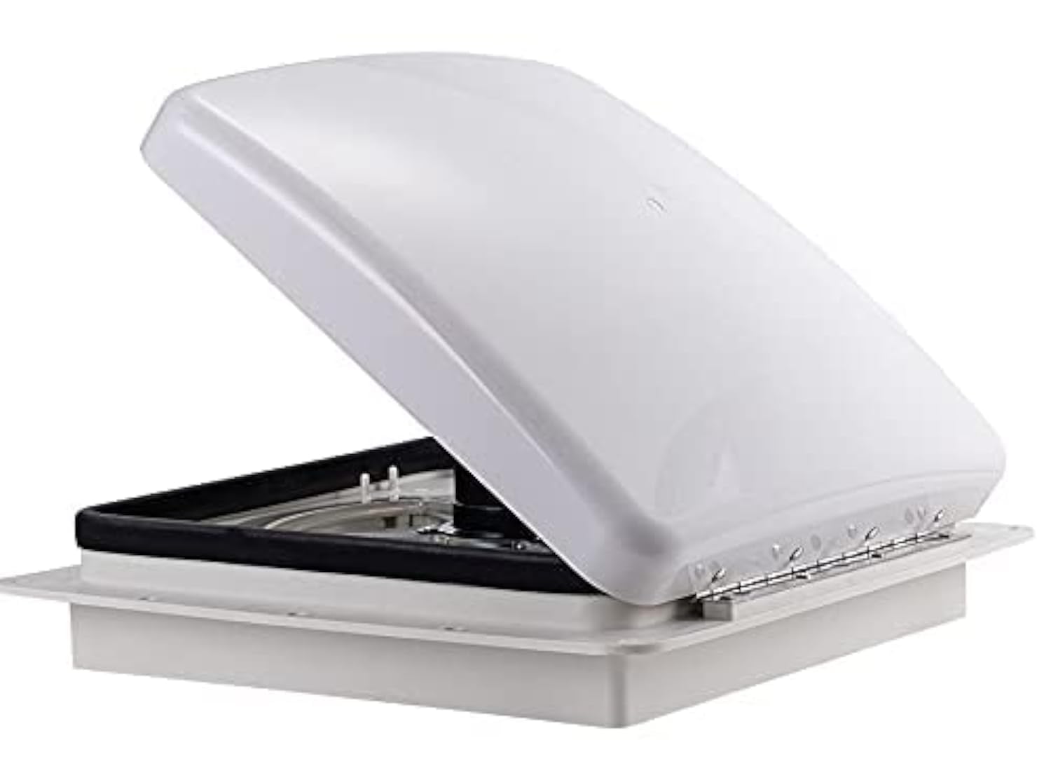 RVLOVENT 12V RV Roof Fan Vent 14 10-Speed Reversible Manual Lift Trailer Camper Van Lid (White)