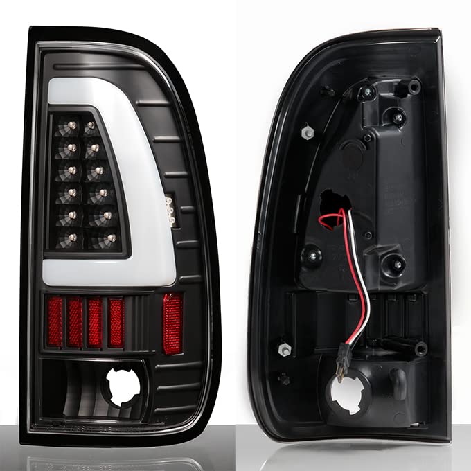 AKKON LED Tube Style Black Taillights for 1997-2003 Ford F150 & 1999-2007 F-Series Super Duty, Model SUVELAM