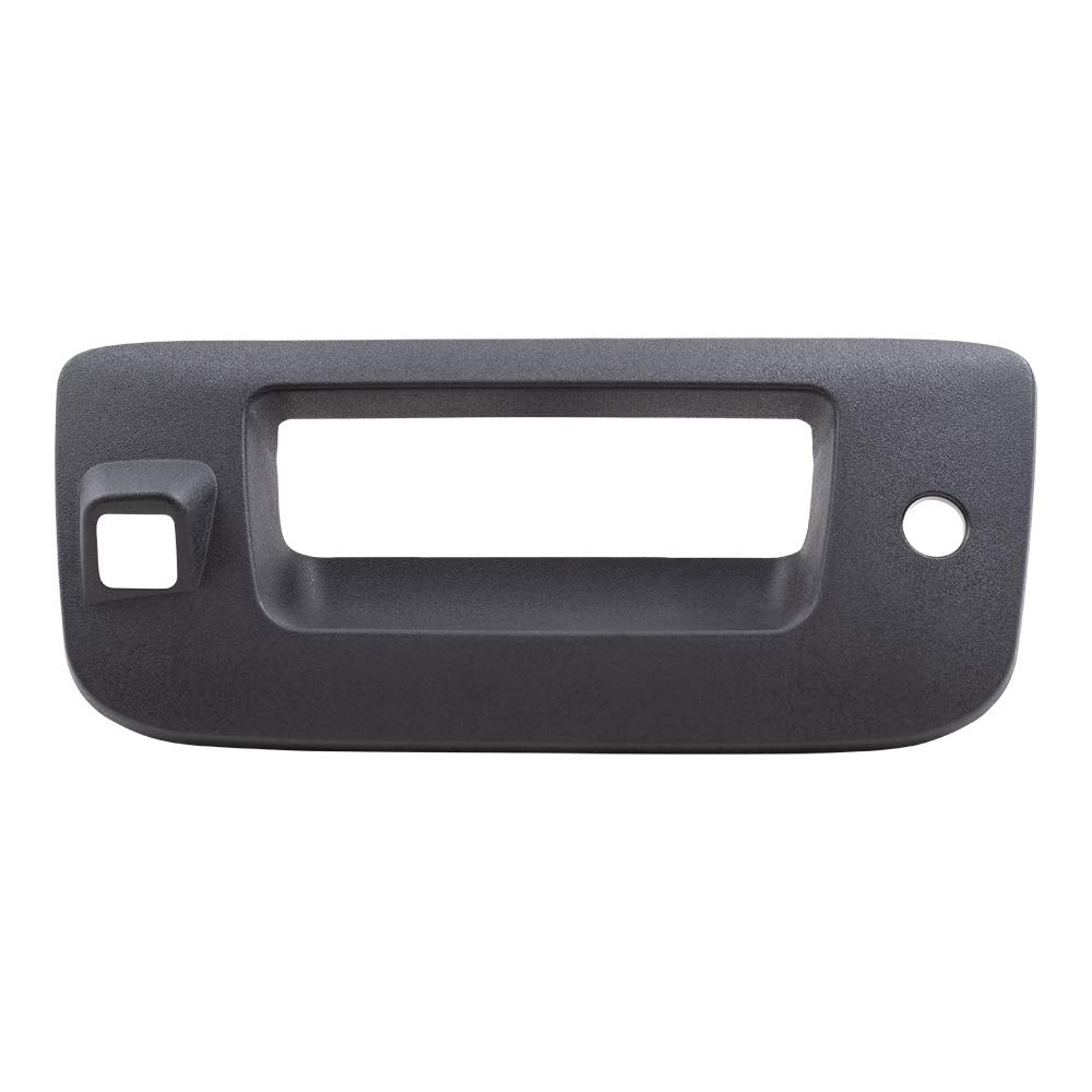 Brock Replacement Tailgate Handle Trim Bezel Textured W/Keyhole & Rear-View Camera Hole Compatible With Silverado Sierra Pickup