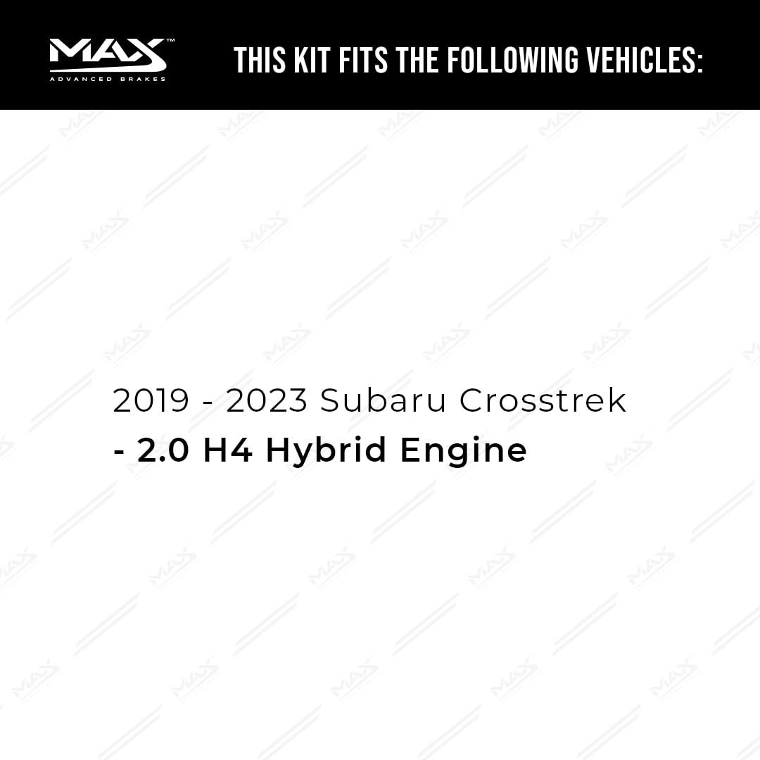 Max Advanced Brakes Front & Rear Brake Kit Compatible With 2019 2020 2021 2022 2023 Subaru Crosstrek 2.0 H4 Hybrid Replacement P