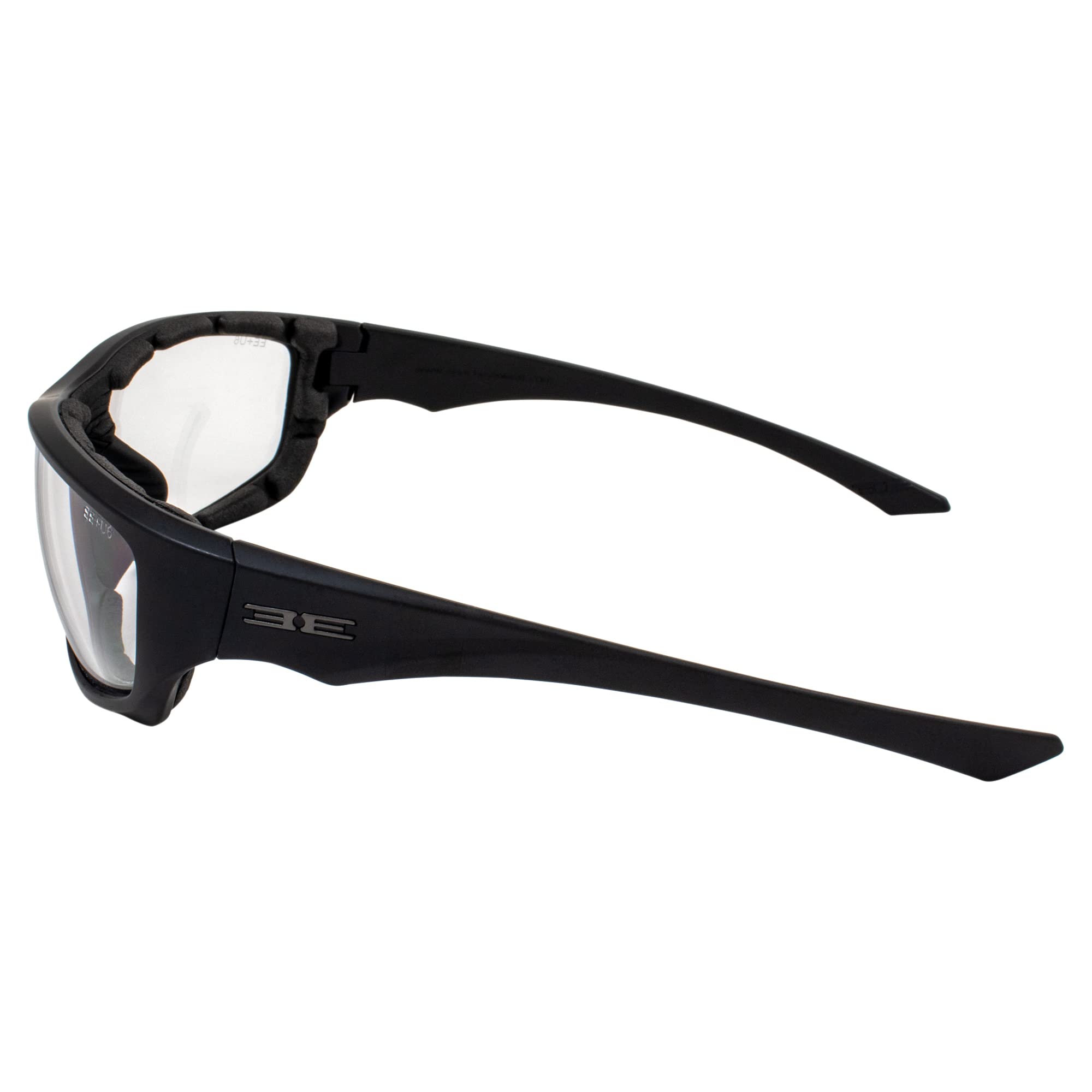 2 Pair Epoch Foam-3 Padded Motorcycle Sunglasses Black Frames 1 With Smoke Lens, 1 With Clear Lens