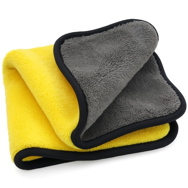 Calway Mart Microfiber Car Cleaning Towel Dual Side Thick Plush Car Washing & Polishing Cloth UltraSoft, LintFree, ScratchFre