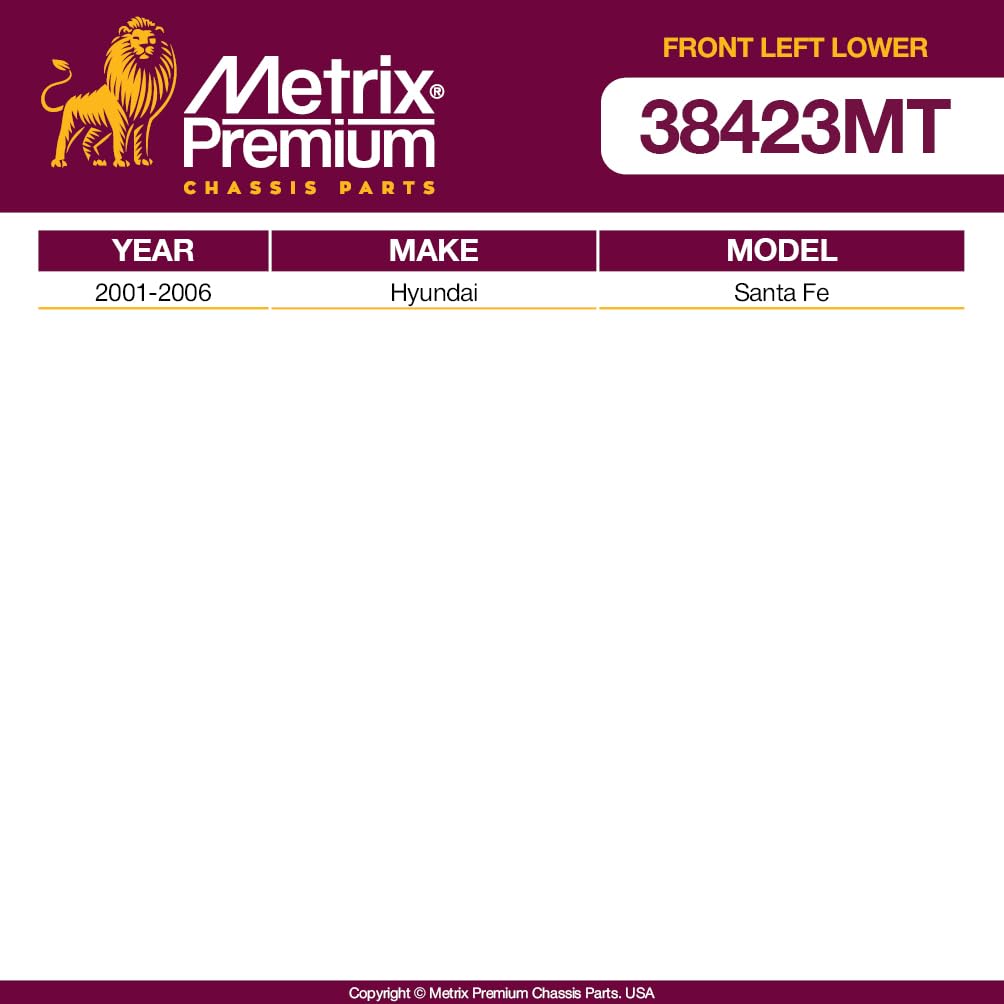 Metrix Premium Chassis Parts - Front Left Lower Control Arm W Ball Joint & Bushing Assembly Fits 2001-2006 Hyundai Santa Fe, Rep