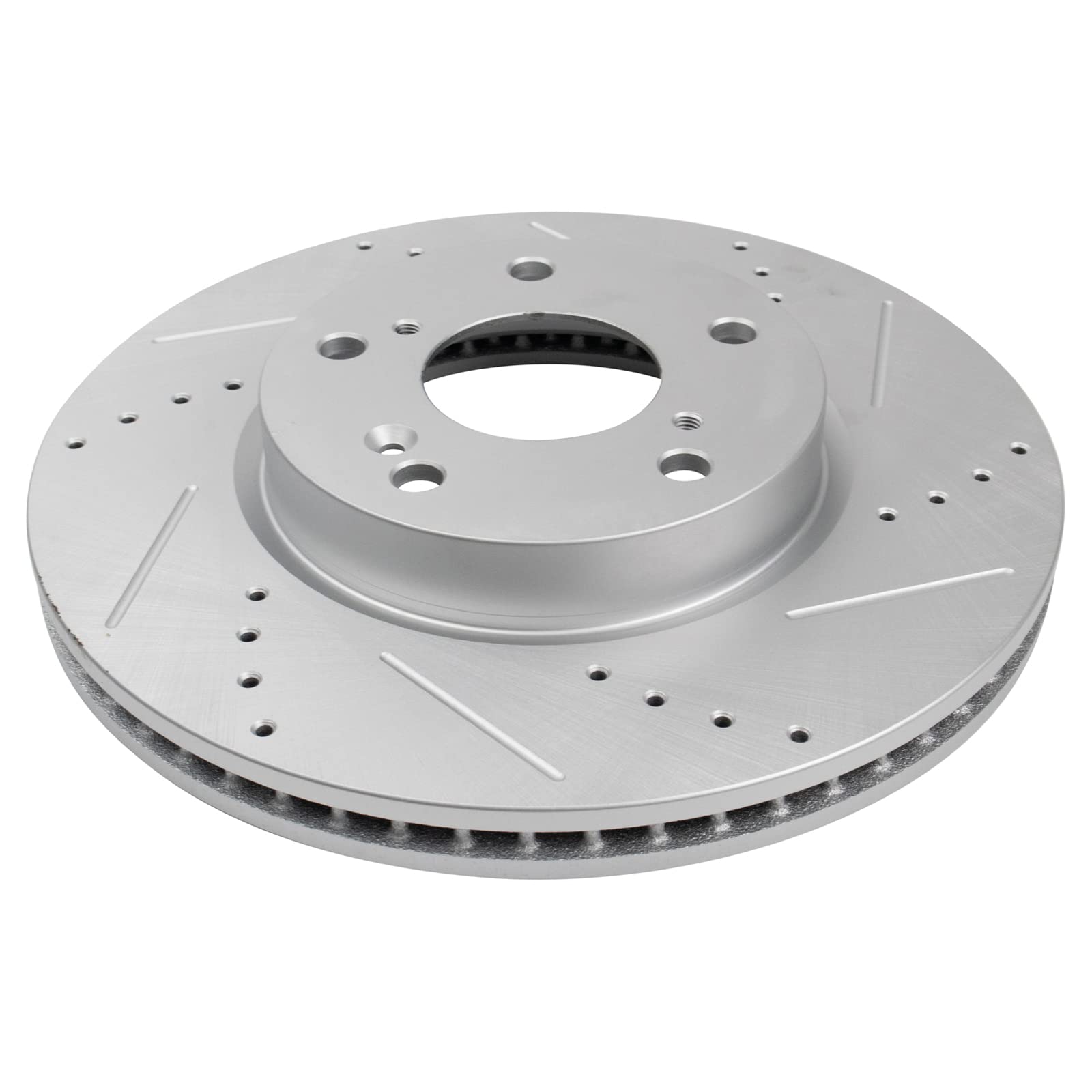 Trq Front Performance Brake Rotors Set Premium G-Coated Cross Drilled & Slotted Compatible With 2017 Honda Accord 2016-2022 Civi