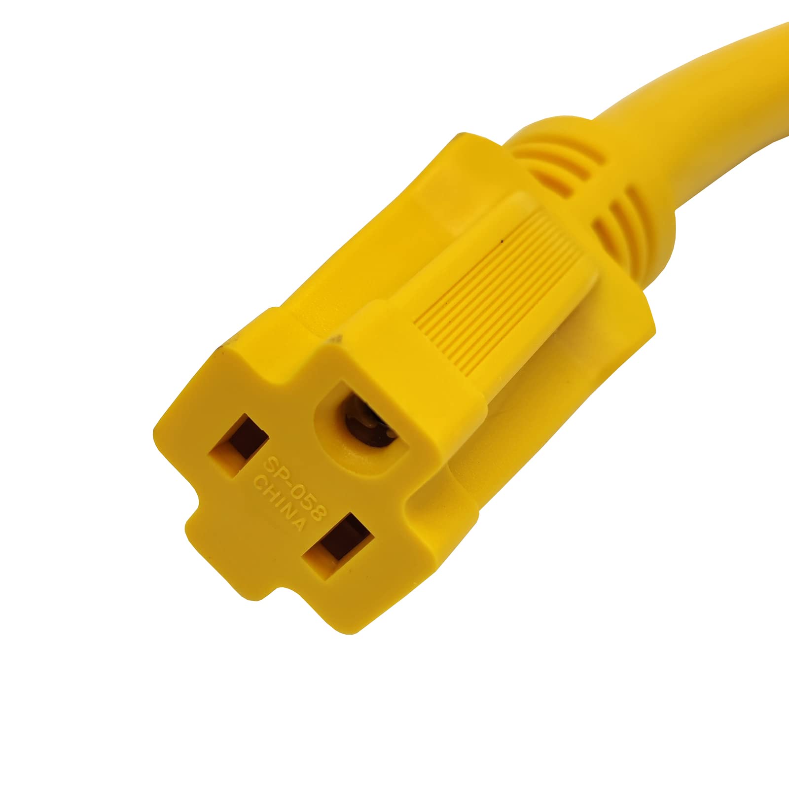 Parkworld RV Pigtail Shore Power Adapter 30A L5-30P to 5-15R, 1FT Yellow Dogbone Cord, Model 691975