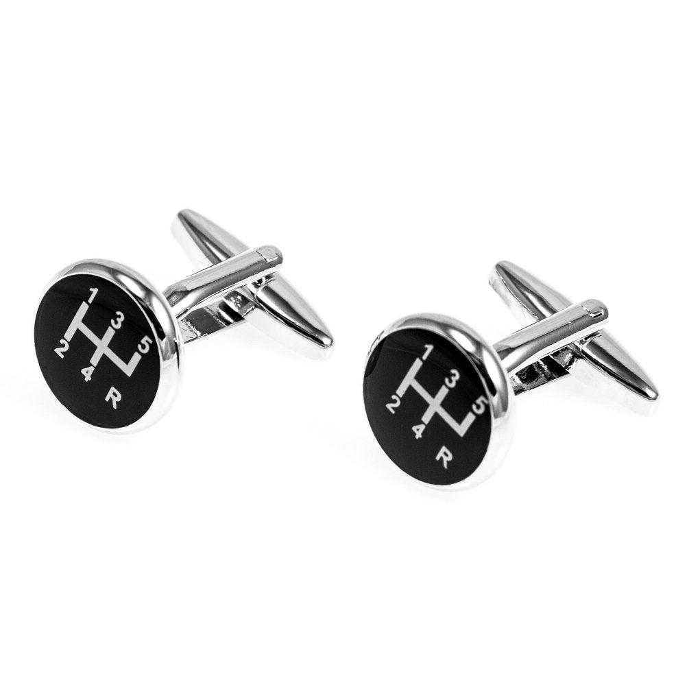 Mrcuff 5 Speed Gear Shift Stick Knob Car Auto Racing Race Cufflinks With A Presentation Gift Box & Polishing Cloth