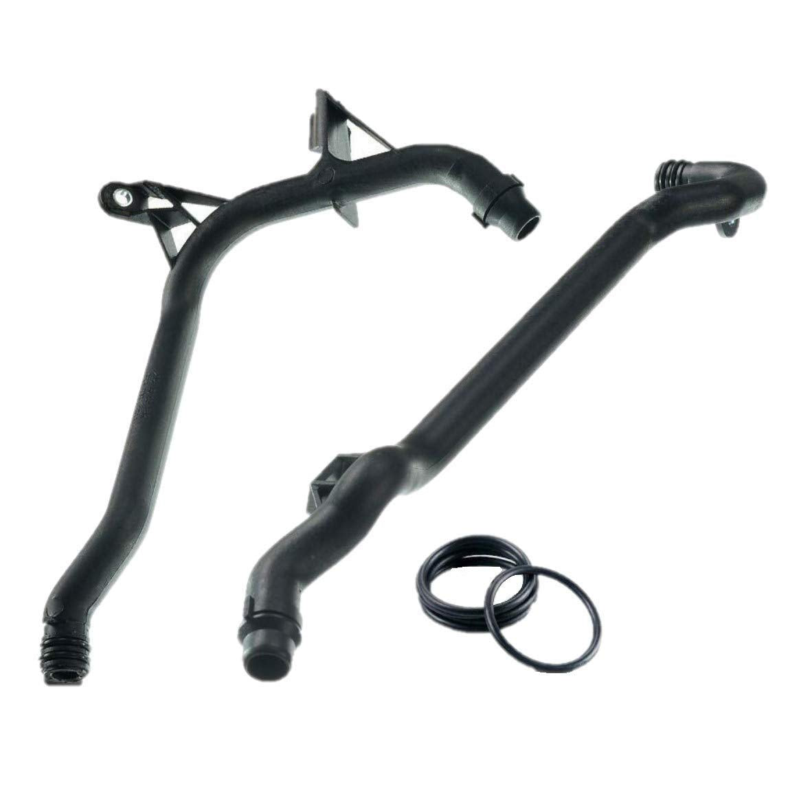Set of 2 Engine Heater Inlet Pipe and Water Coolant Pipe with O-Rings for BMW E46 E39 E36 E85 Z3 Z4 320i 323i 325i 328i 330i 525