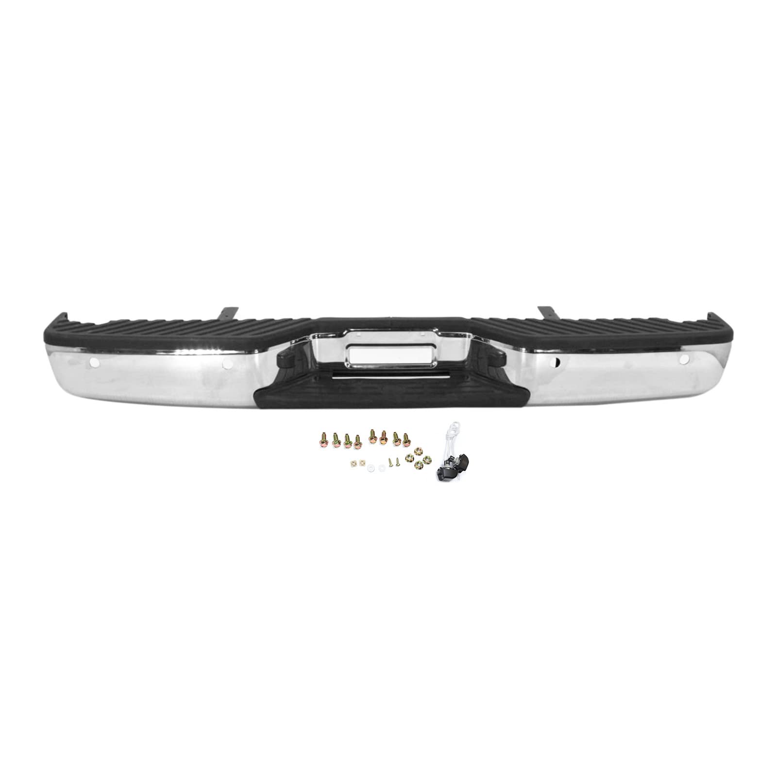 BUMPER-KING Rear Step Bumper Compatible with 2004-2015 Nissan Titan Pickup 04-15 NI1103118 Chrome with Park Assist