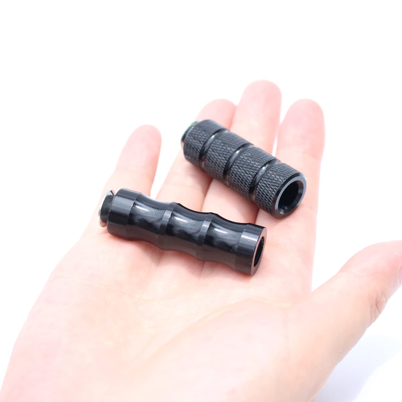 ONETEN CNC Motorcycle Shifter Pegs - Aluminum Anti-Skid Foot Pegs, 6mm Hole, Black, Model FP-003 for Honda, Suzuki, Yamaha, Kawasaki, Ducati
