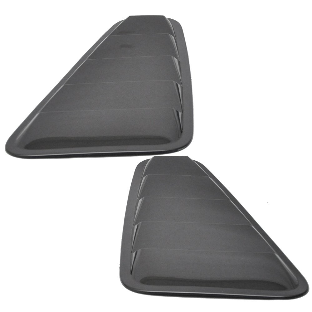Ikon Motorsports, Window Delete Panels Compatible With 2005-2009 Ford Mustang V6, Factory Style Unpainted Pp Sun Rain Shade Guar