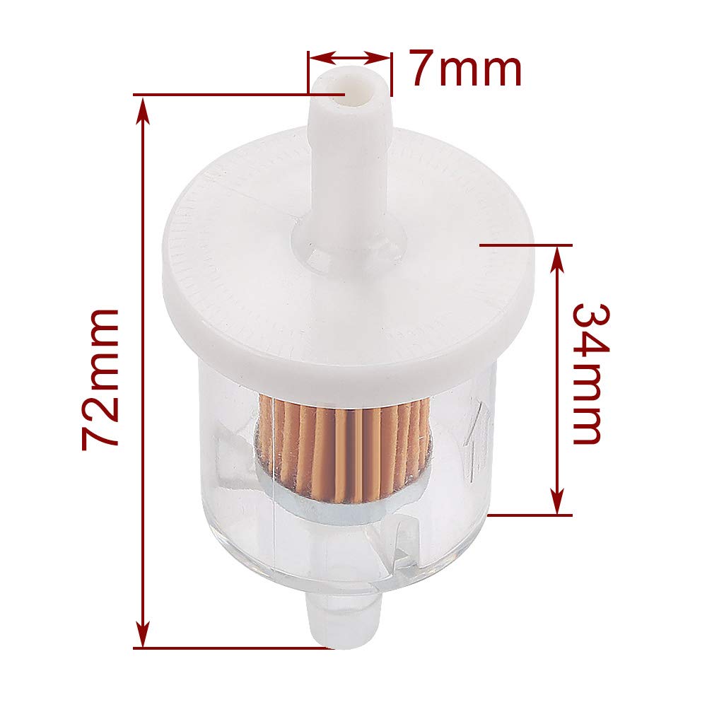 Alonegoer 6Pcs 49019-0027 For 40 Micron 1/4 Inline Fuel Filter Compatible With Kawasaki Fx481V Fx541V Fx600V Fx651V Fx691V Fx730