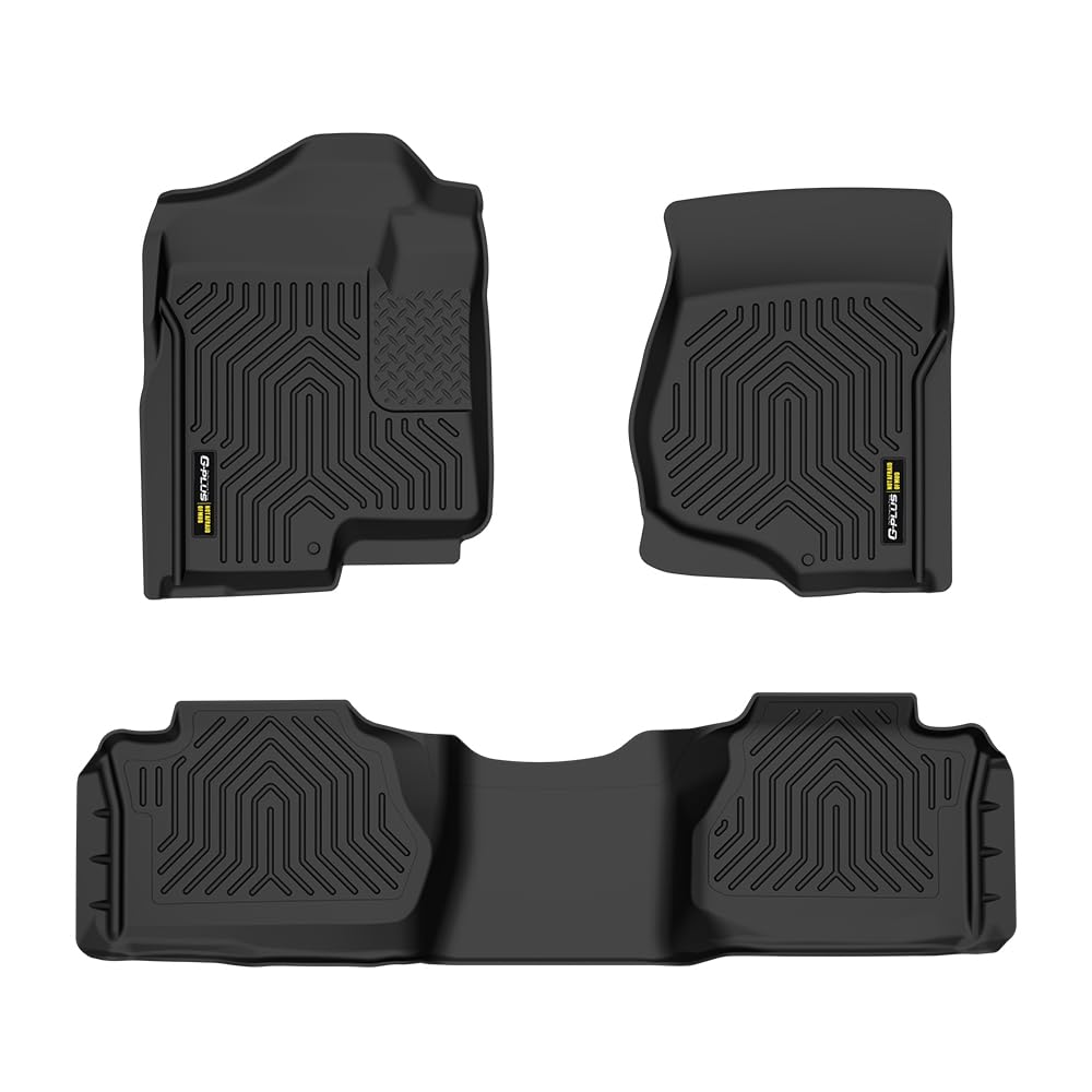 TPE Floor Mats Fit Chevy Silverado GMC Sierra 1500 2500 3500 Extended Cab 2007-2013 1st & 2nd Row Truck Accessories Cargo Liners
