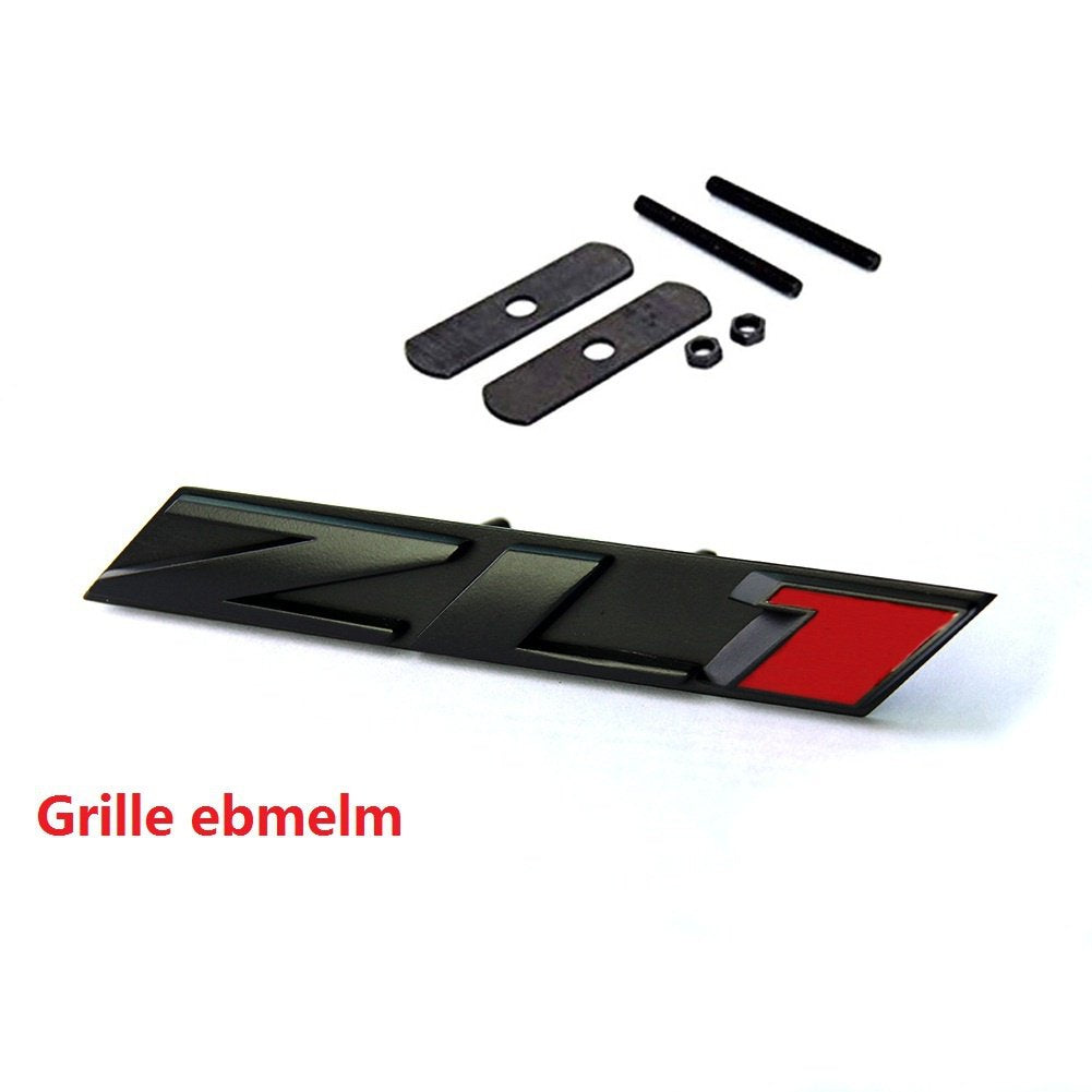 Yoaoo ZL1 Emblem Badge - Metal Grille Letter, Matte Black Red, Model CS0-1G-ZL1BKRE, Compatible with ZL1 1LE SS RS
