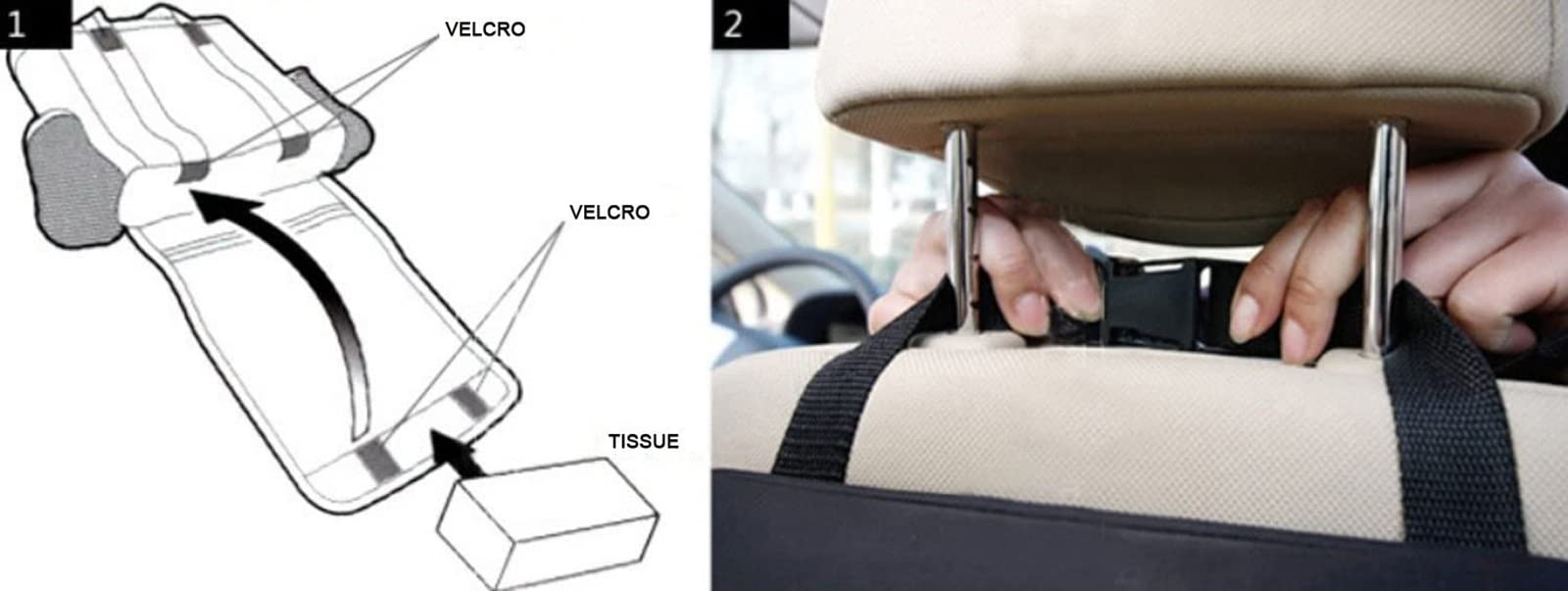 AUTOARK Car Seat Back Organizer - Multi-Pocket Travel Storage Bag, Standard Size, Black, Model AK-002, Heat-Preservation Material