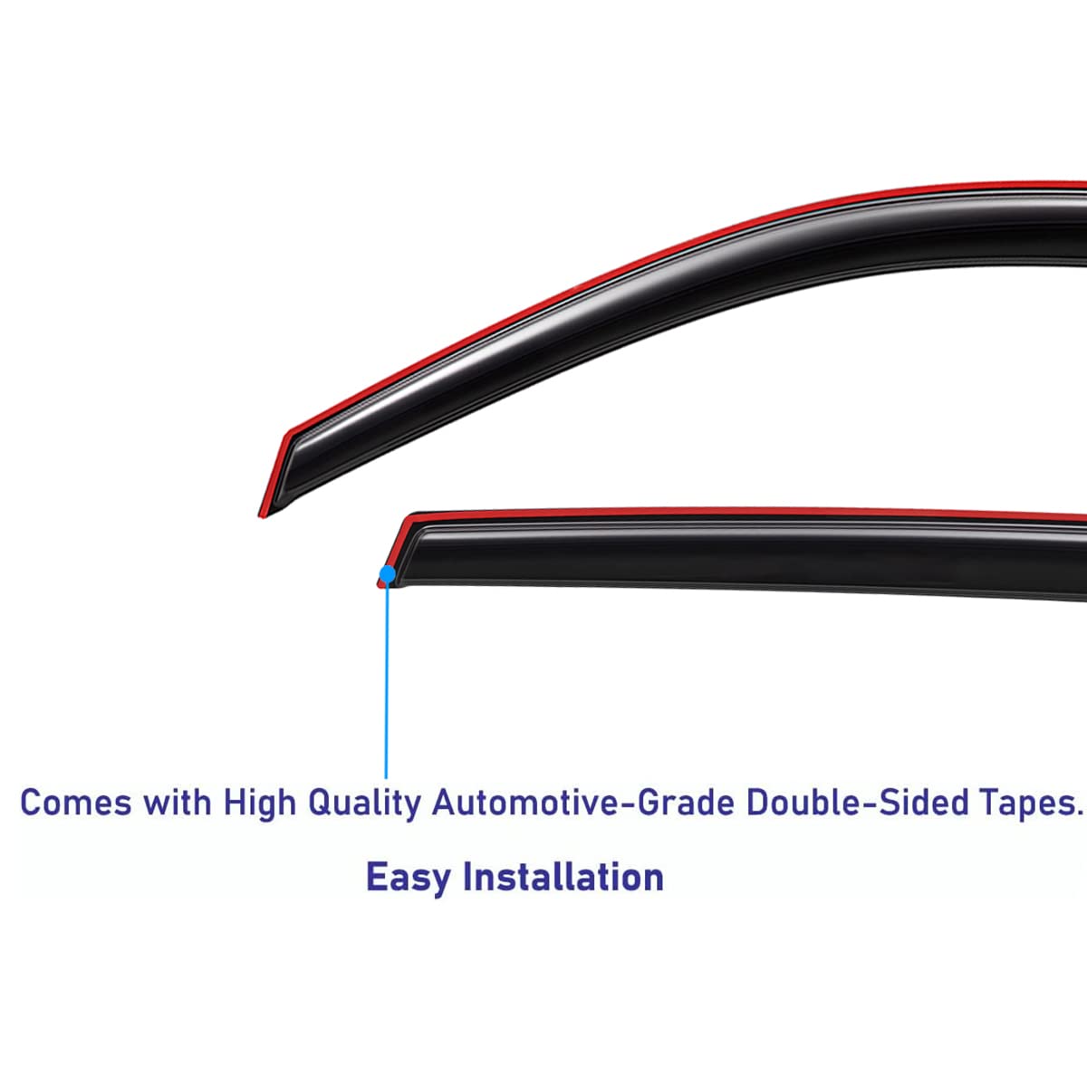 Lightronic Extra Durable Clip-on in-Channel Auto Vent Window Visor, Fits 2003-2009 Toyota 4Runner, UV Protection Rain Guard, Ori