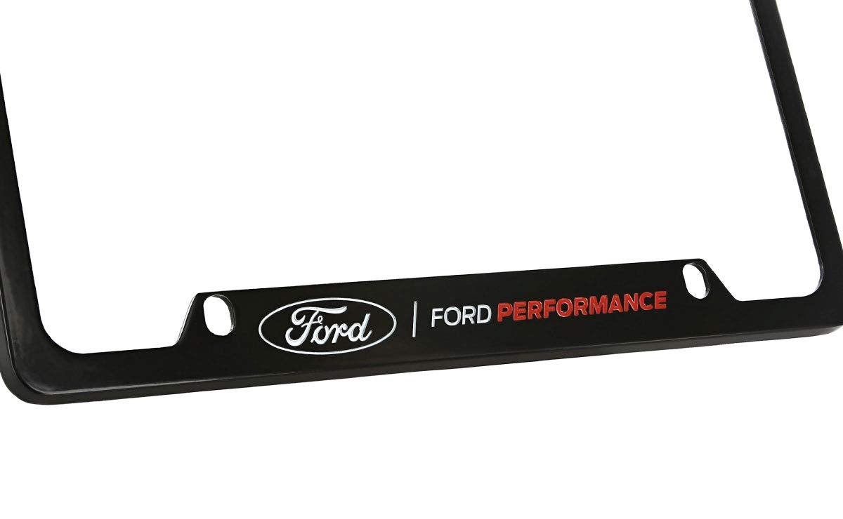 License Frame Inc. Ford Performance Wordmark Black Coated Metal License Plate Frame Holder