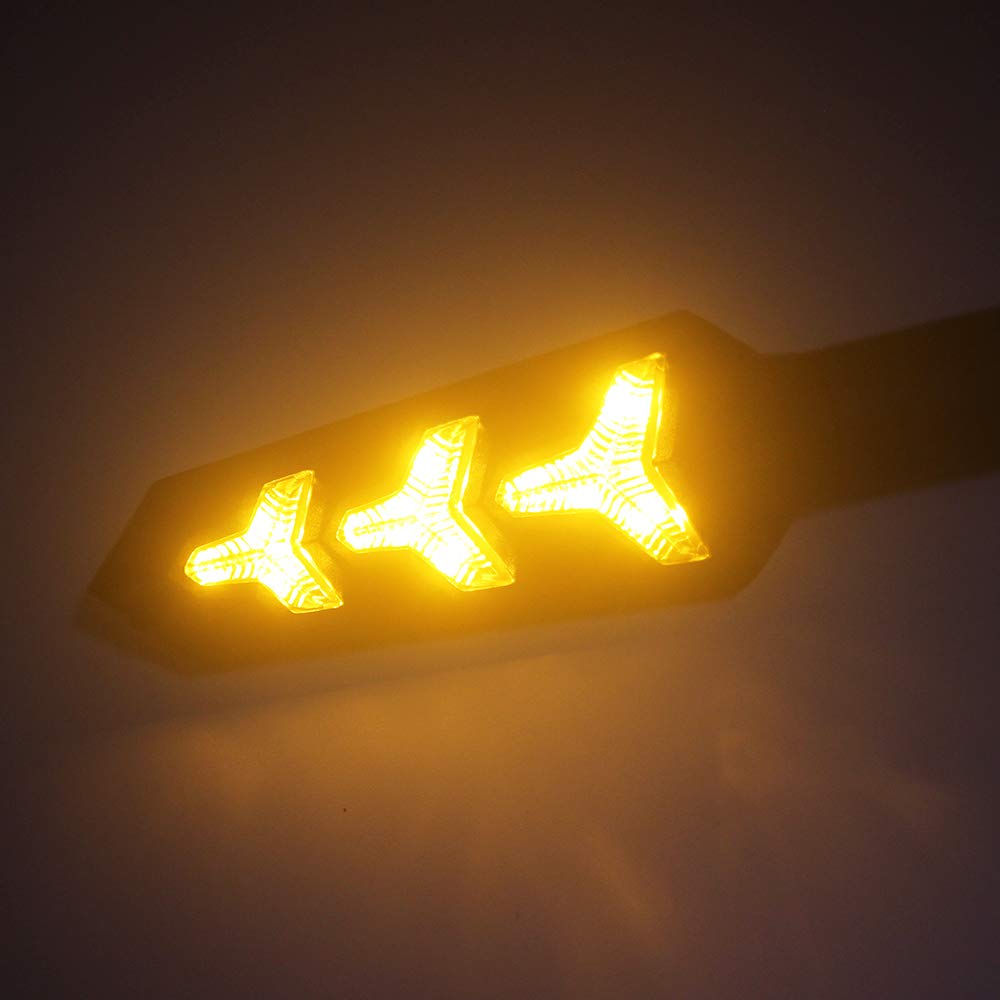 Dophisall Auto 2-Pack Motorcycle Indicators Flowing Turn Signal Lights Y Shape Led Bulbs For Motorbike Scooter Off Road (Dc-12V)