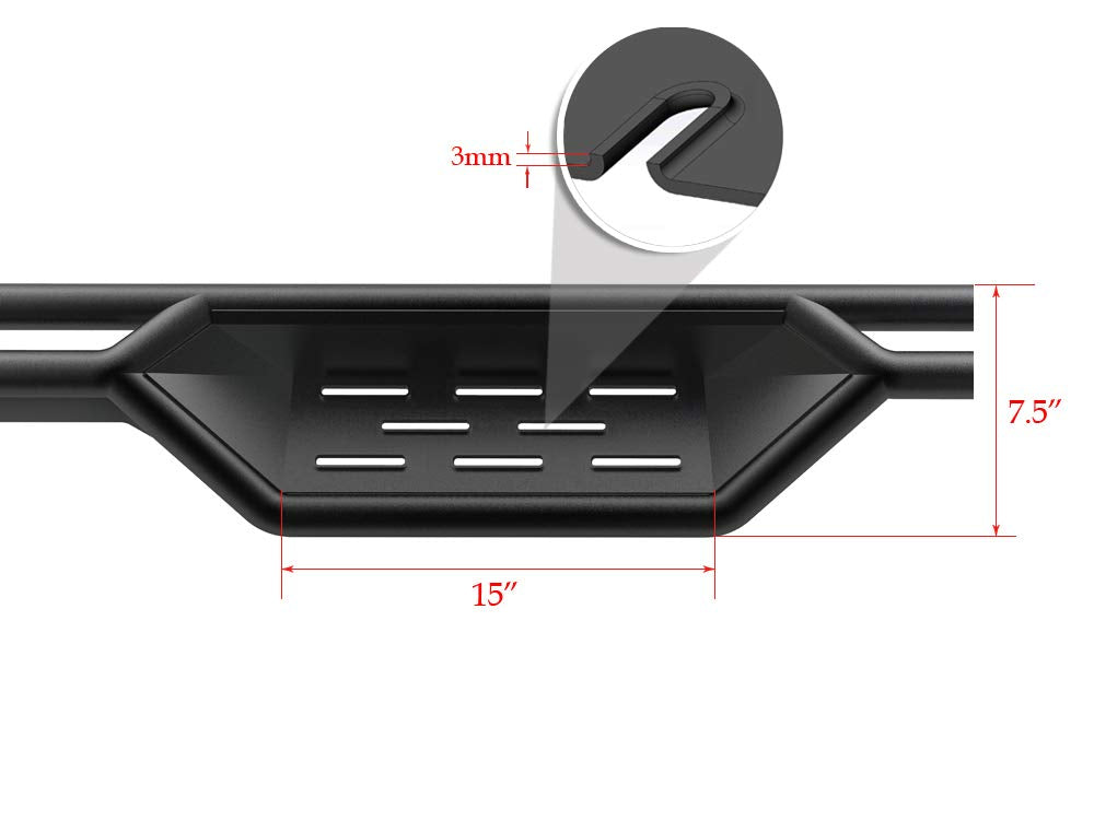 Aps Black 6 Inches Tubular Drop Down Style Bars Running Boards Compatible With Chevy Silverado Gmc Sierra 1500 2007-2018 Crew Ca