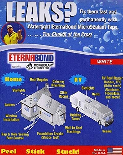 EternaBond 3" White Rubber Roof Repair Tape Sealant - 3" x 20' (Model RA-EB3) for Mobile Home & RV