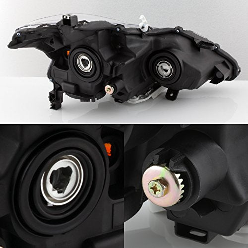 AKKON Halogen Headlights for 13-15 Altima Sedan - Chrome Housing, Driver & Passenger Side, Direct Replacement Pair, Model 5-HD-JH-NA134D-OE