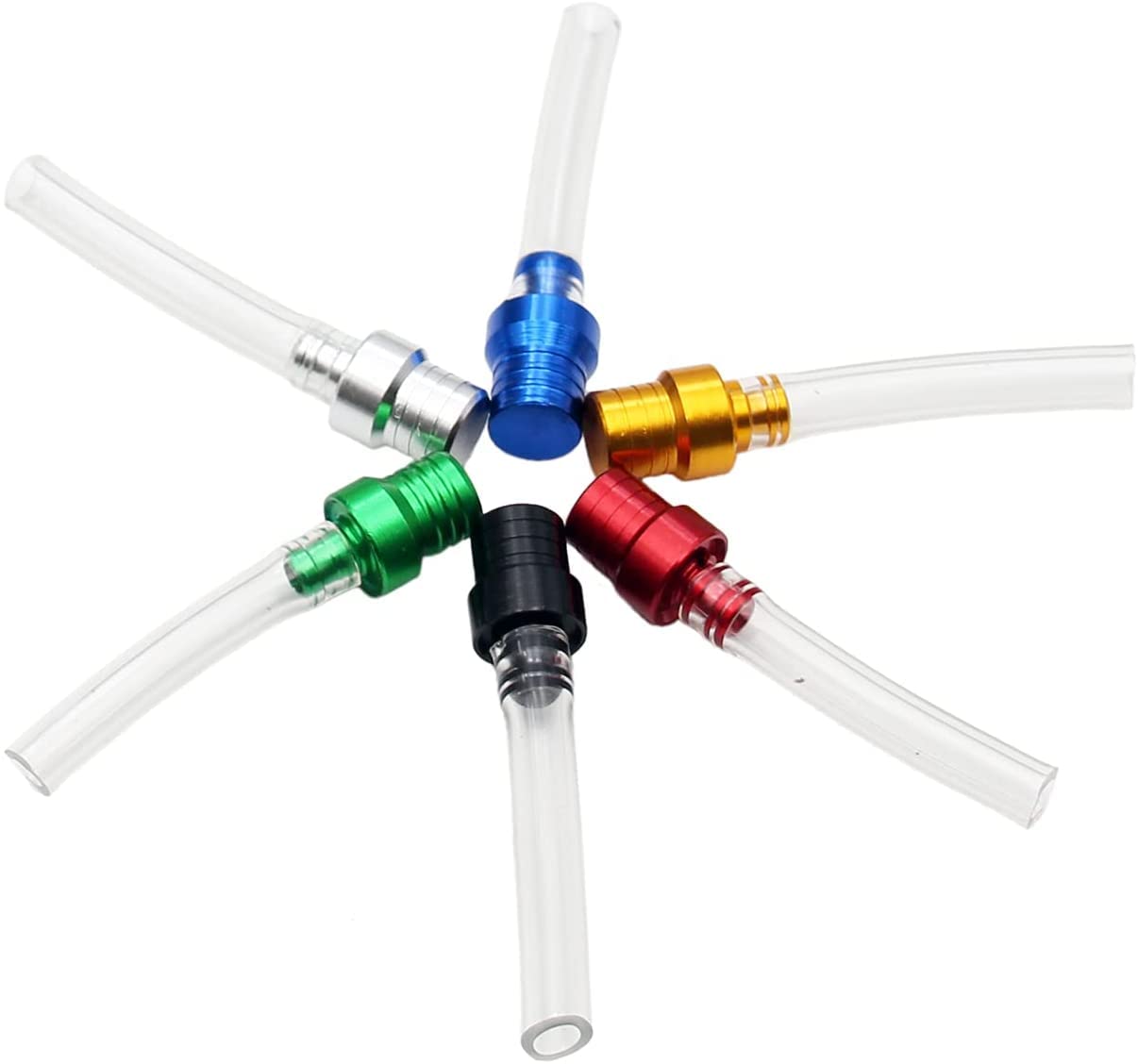 PRO BAT 5 Pack CNC Motorcycle Gas Cap Two-way Breather Tube Vent Fuel Gas Cap Air Vent Tube Breather for Dirt Bike Pit Bike ATV