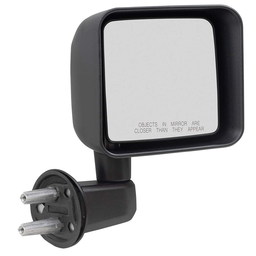 Brock Driver & Passenger Manual Side View Mirrors, Textured Black, Model 2334-4191LR, Replacement for 2007-2018 Wrangler JK