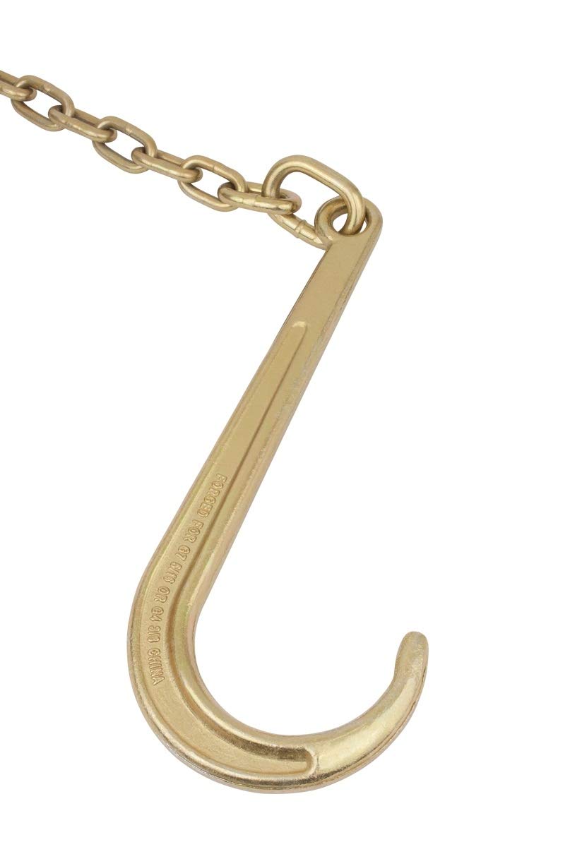 Mytee Products 2 Pack 5/16''X10' Leg G70 15'' Long Shank J Hook Tow Chain W/Rtj Cluster Hook & Grab Hook - 4700 Lbs Wll Heavy Du