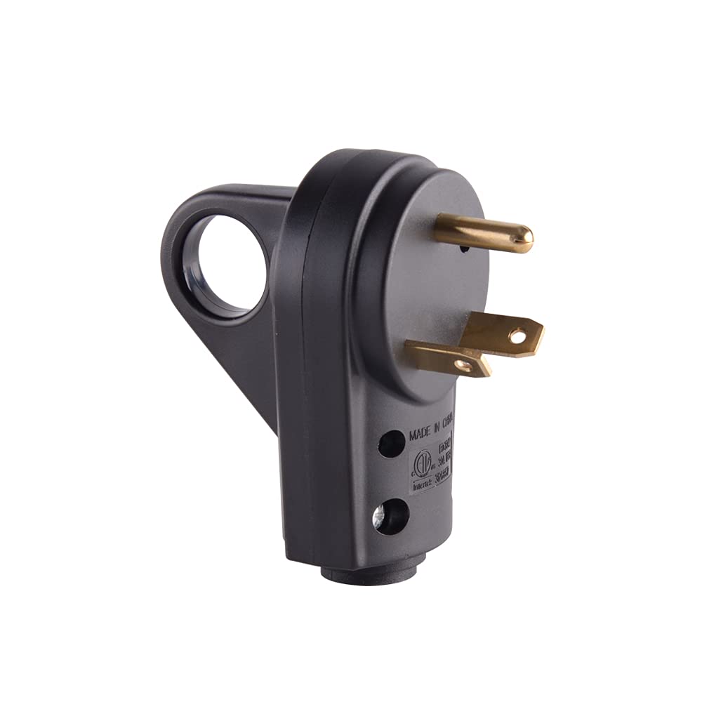 Veepeak 30 Amp Rv Plug Male Replacement Tt-30P Heavy Duty 125V 30A Rated 3 Prong Electrical Power Connector Extension Cord End With Easy To Grip Handle