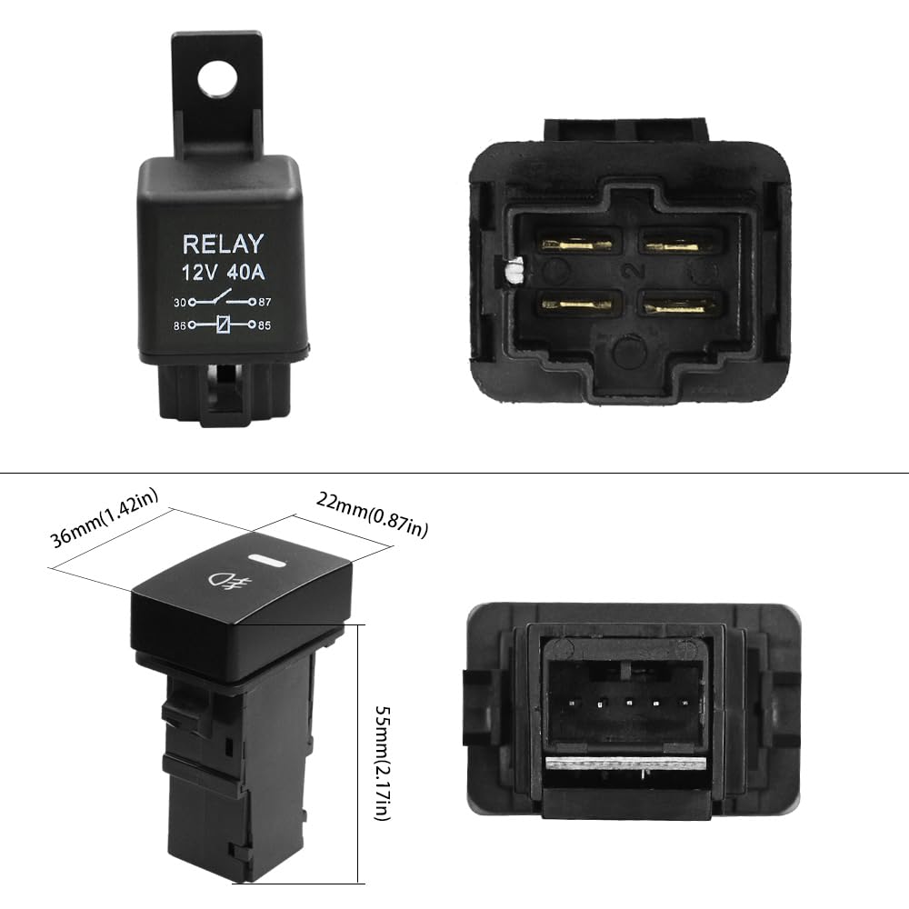 HUIQIAODS H11 Fog Light Wiring Harness with 40A Relay & Switch, Rubber, Fog Light Wire