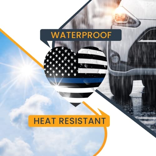 Magnet Me Up Thin Blue Line American Heart Magnet Decal, 2 Pack, 5 Inches, Heavy Duty Automotive Magnet For Car Truck Suv, In Su