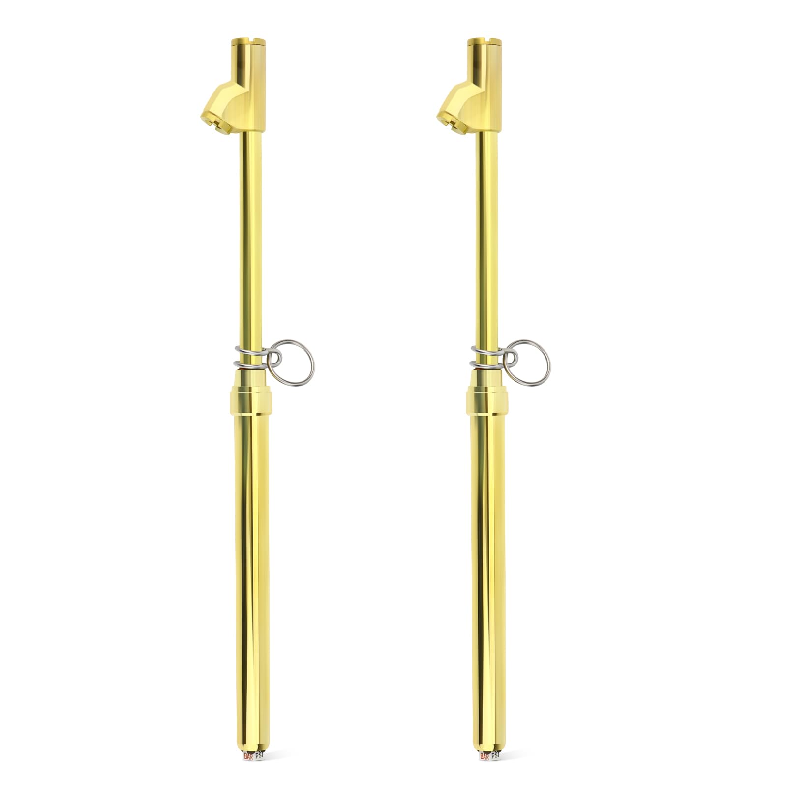 MEANLIN MEASURE 2PCS Gold Double Straight Type Tire Pressure Gauge, Dual Head Air Pressure Gauge, Pressure Range 10-150 Psi (Sui