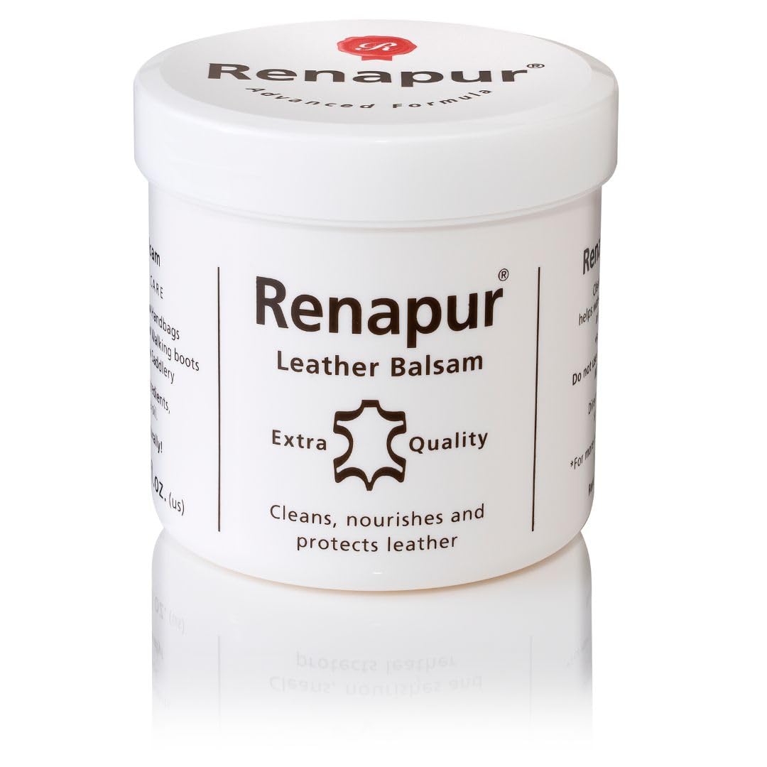 Renapur Leather Balsam - Natural Conditioner & Protector for Leather 6.7 fl oz, Clear, Model REN101