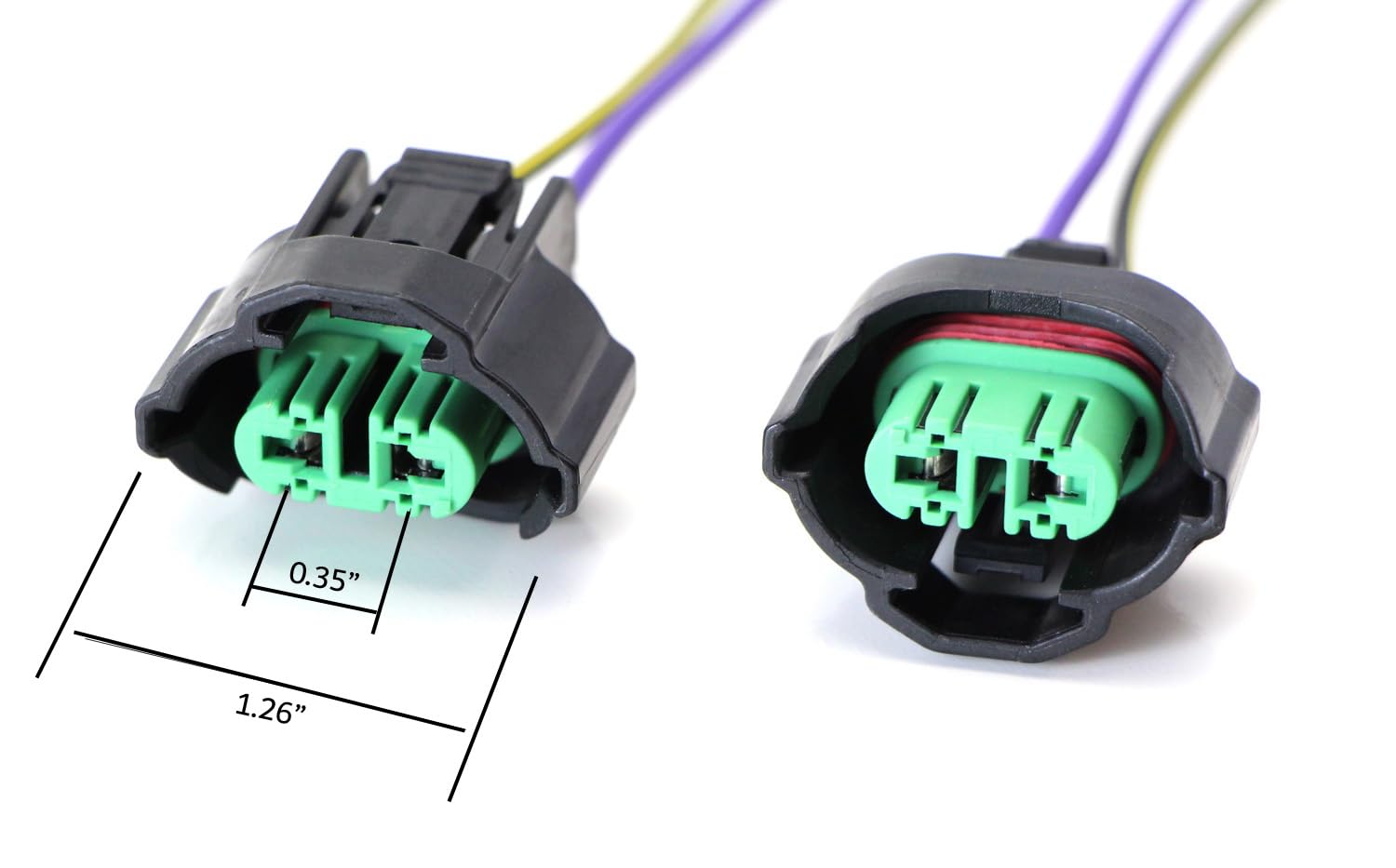 Ijdmtoy (2) Oem H11 H8 Female Adapters Wiring Harness Sockets W/ 4-Inch Wire Pigtails Compatible With Headlights Or Fog Lights U