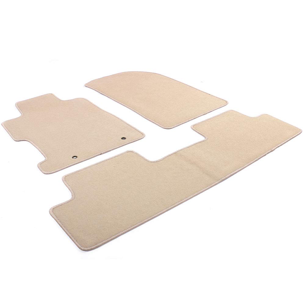 Floor Mats Compatible with 2006-2011 Honda Civic, Floor Mats Carpet Front & Rear Beige 3PC - Nylon by IKON MOTORSPORTS, 2007 200