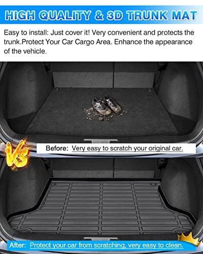 Cartist Cargo Liner Custom Fit For Hr-V Hrv 2016-2022 Fwd Models All Weather Trunk Mat High Side Waterproof Black Tpe