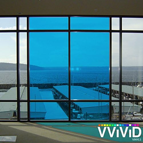 VViViD Transparent Vinyl Window Tinting Sheets, 1.49ft x 5ft, Blue, Model vvclrtintflmblu_17